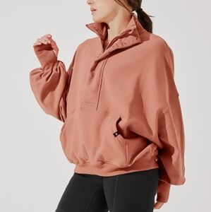 Ooey Gooey Half Zip Sweater - Canyon Clay Orange